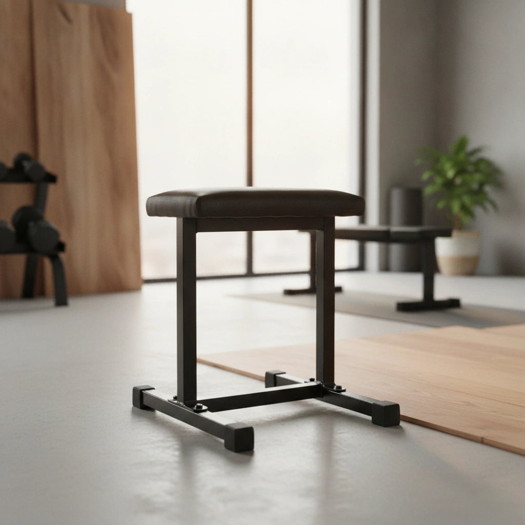 Banco de Apoyo Fijo para Sentadilla Búlgara – Estructura de Herrería con Cojín (Altura 45 cm)