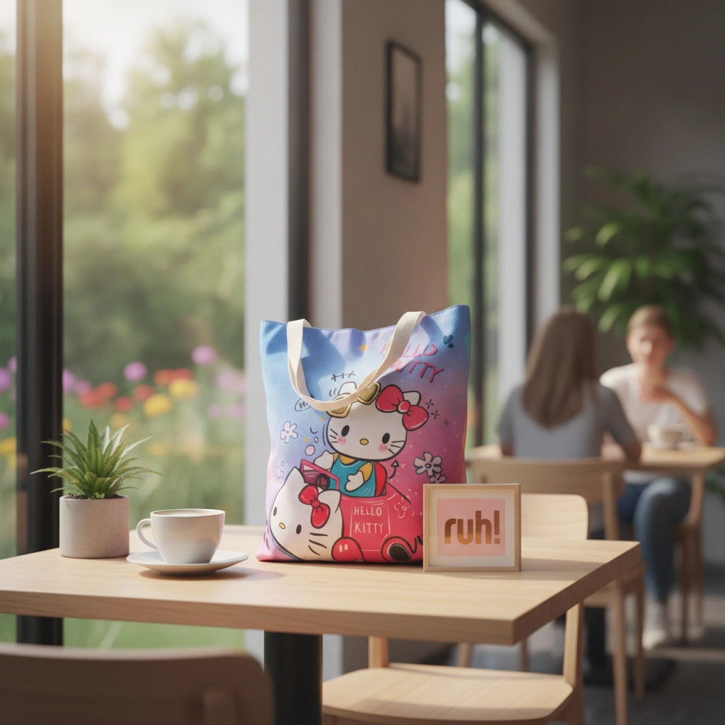 Bolsa Tote Hello Kitty Auto Rosa | 37 x 33 cm