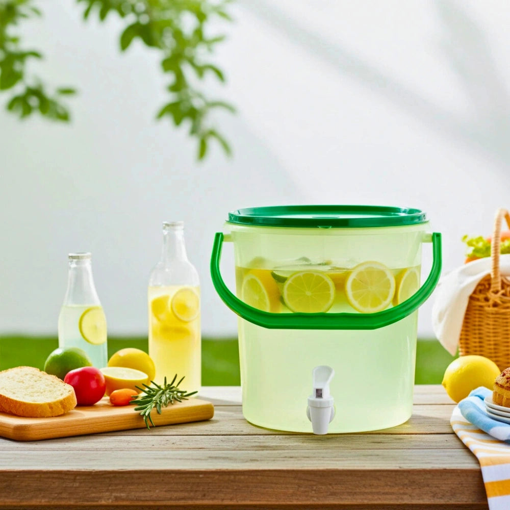 Bote Dispensador Verde con Llave y Asa | 5 L