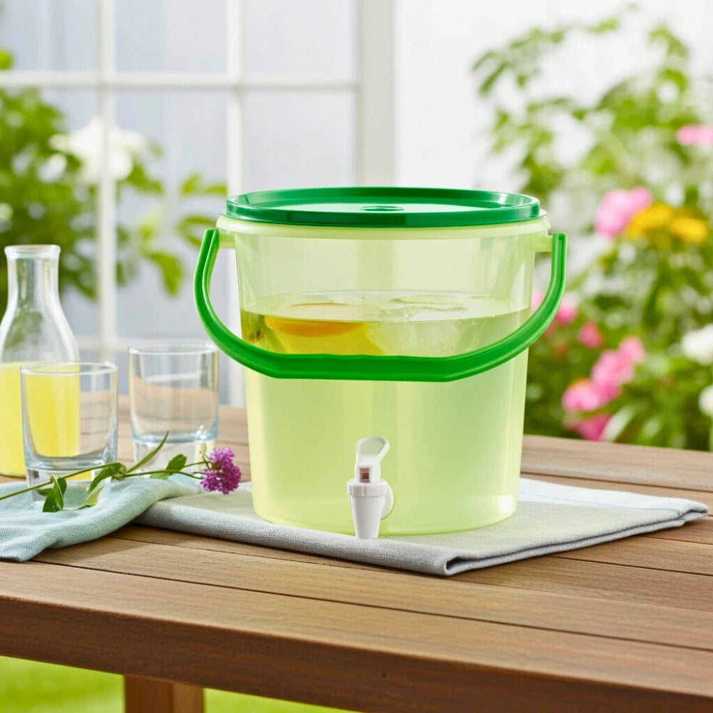 Bote Dispensador Verde con Llave y Asa | 5 L