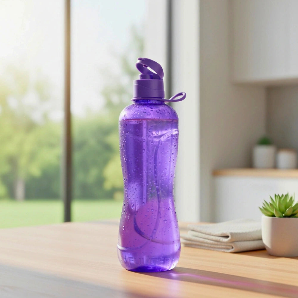 Botella Jumbo Morada 2 Litros Flip Top con Asa
