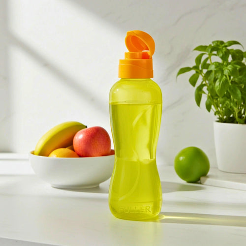 Botella Reutilizable Amarillo 500ml Tapa Flip Top