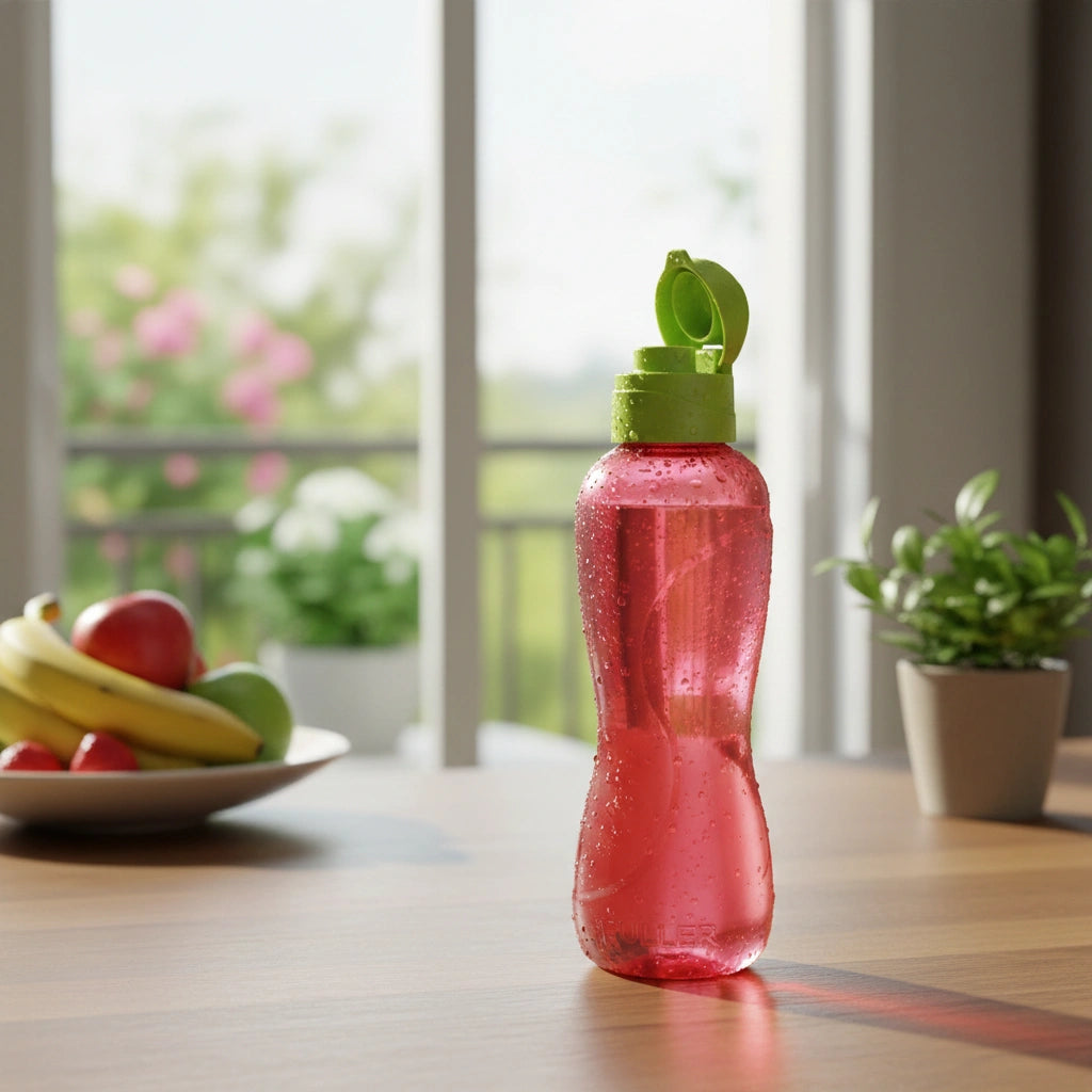 Botella Reutilizable Fresa Kiwi 500ml Tapa Flip Top