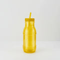 Botella con Popote Traslúcida amarilla 1.2 Litros
