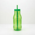 Botella con Popote Traslúcida verde 1.2 Litros