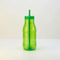Botella con Popote Traslúcida verde 1.2 Litros