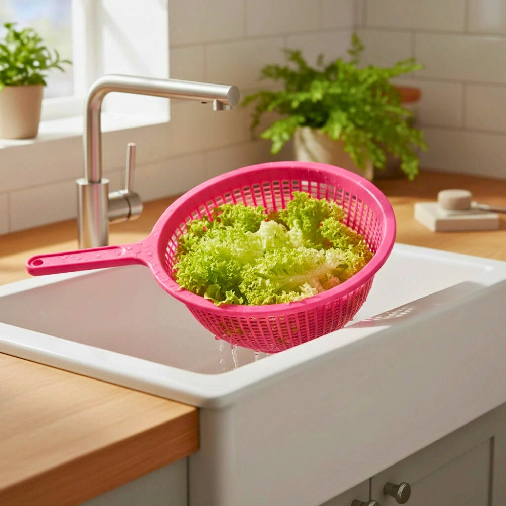 Colador de Plástico Fucsia | Pasta y Verduras | 26.5 cm