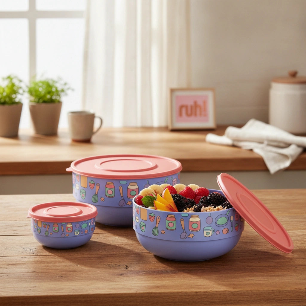 Combo de Contenedores Redondos Sweet Multicolor | 180 ml, 450 ml, 1 L y 1.2 L