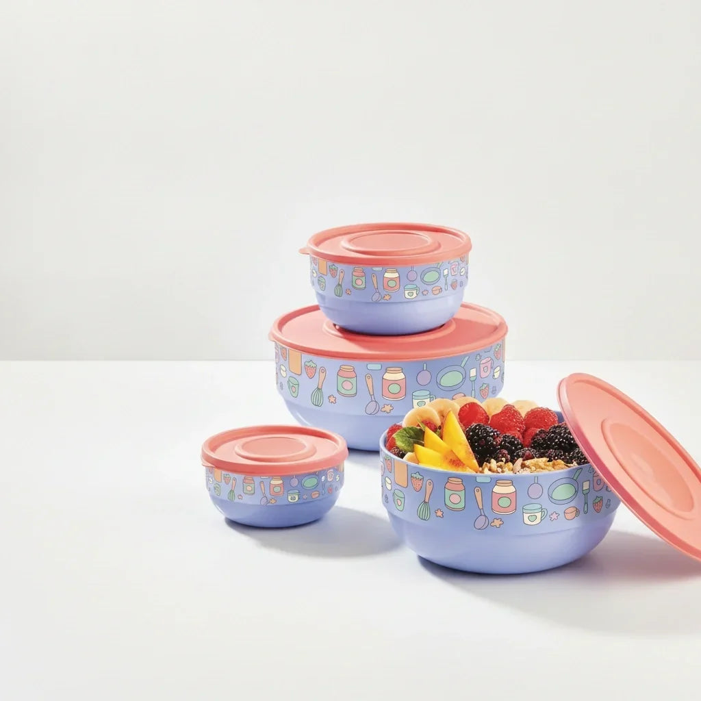 Combo de Contenedores Redondos Sweet Multicolor | 180 ml, 450 ml, 1 L y 1.2 L