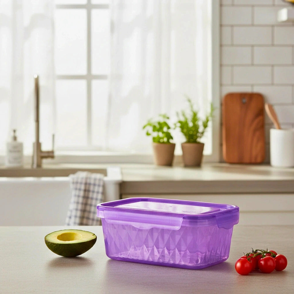 Contenedor Morado 1 Litro con Tapa Hermética