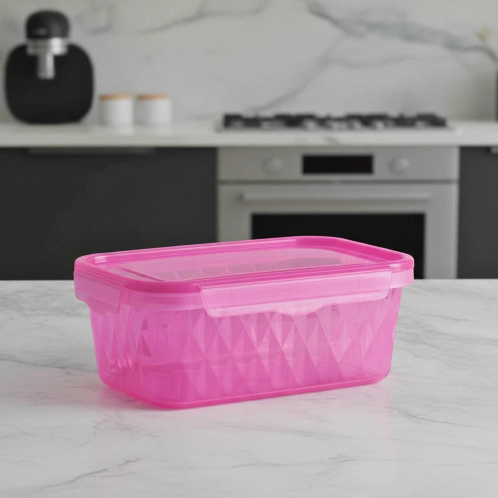 Contenedor Rosa 1 Litro con Tapa Hermética