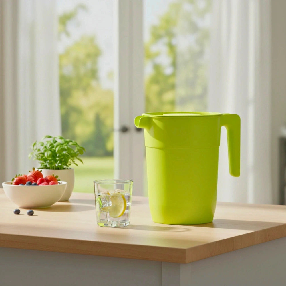 Jarra Verde con Tapa para Nevera | 1 L
