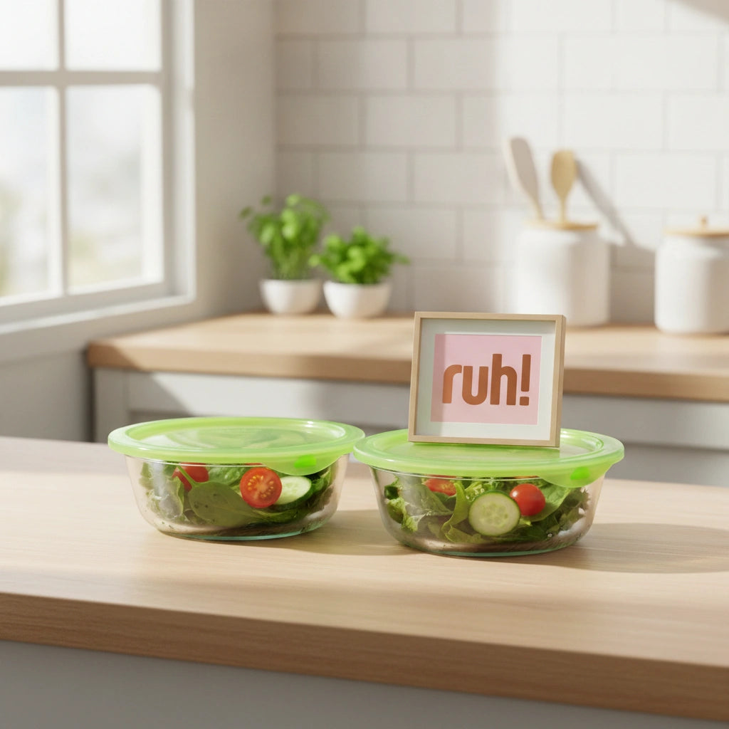 Juego de 2 Refractarios Vidrio y Plástico 400 ml c/u