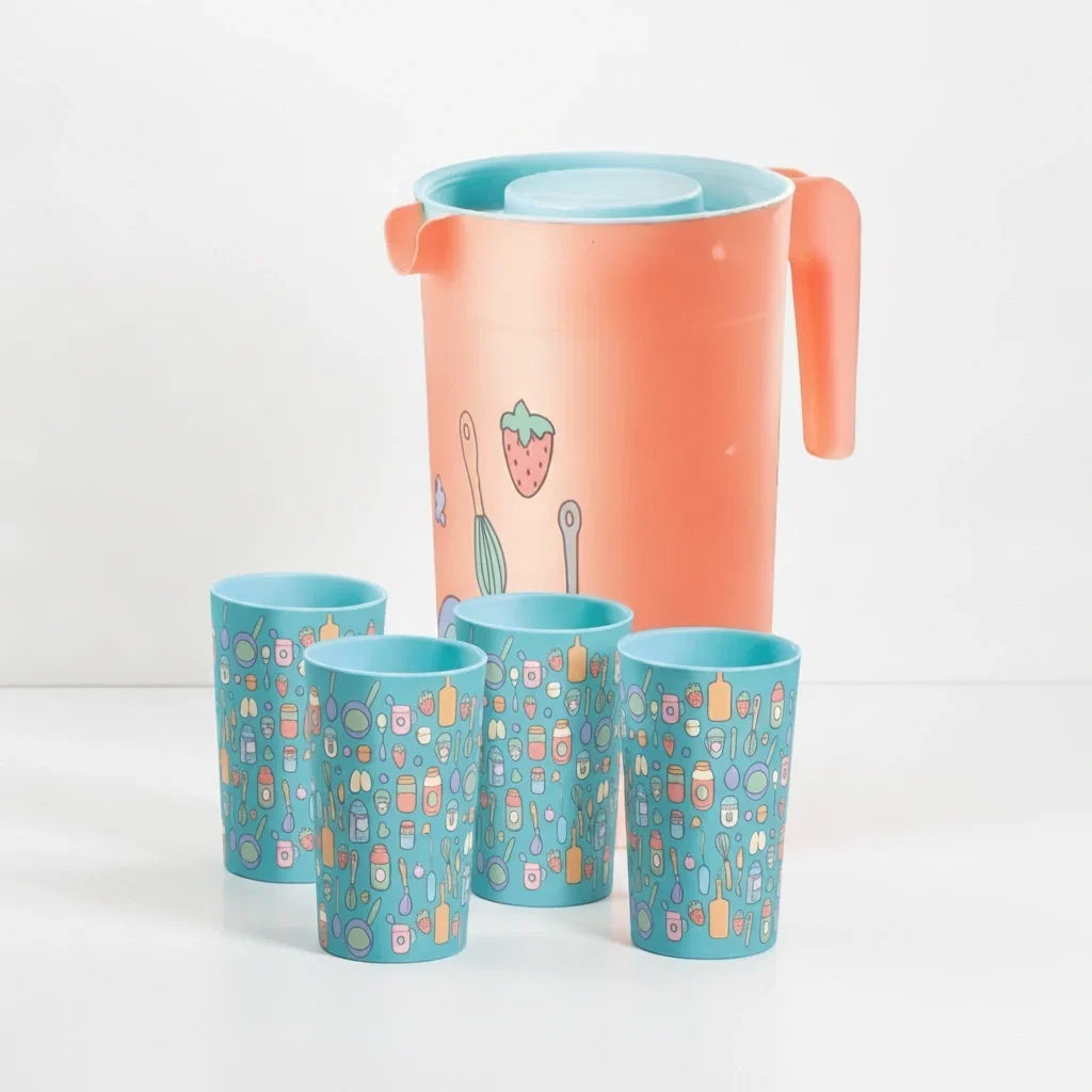 Juego de Jarra de 2 litros con tapa y vasos Sweet Multicolor