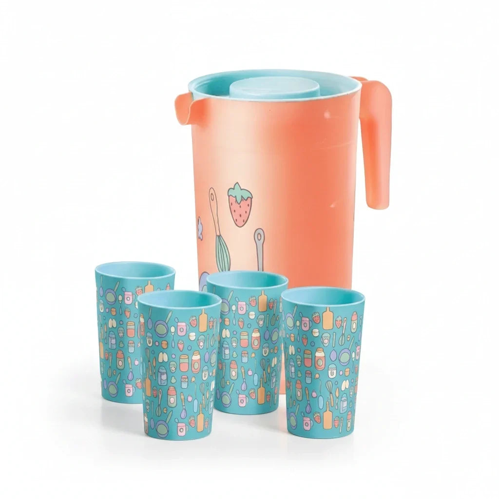 Juego de Jarra de 2 litros con tapa y vasos Sweet Multicolor