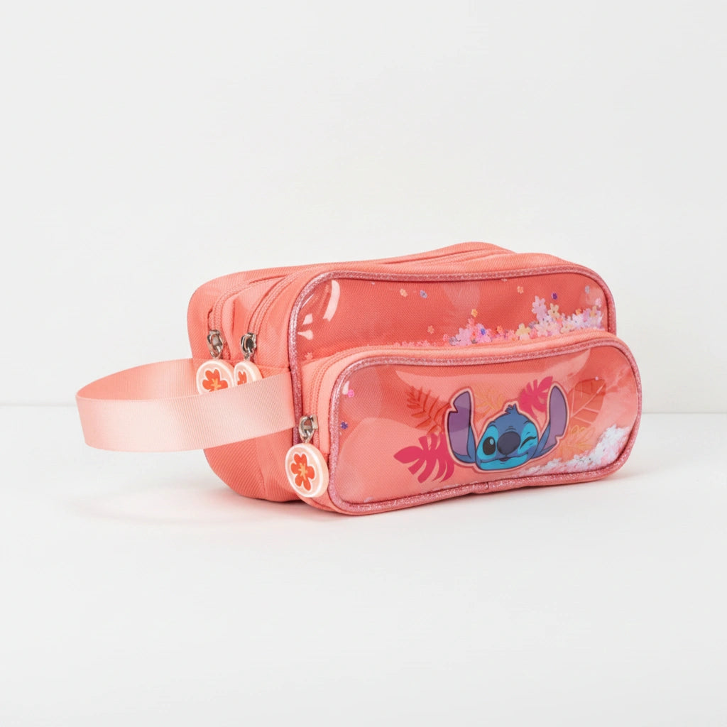 Lapicera Escolar Triple Compartimento Coral Stitch