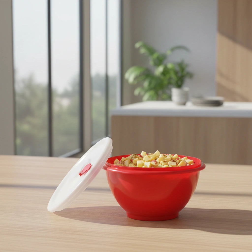Maxi Bowl Jumbo Rojo con Tapa y Vertedero | 8 L
