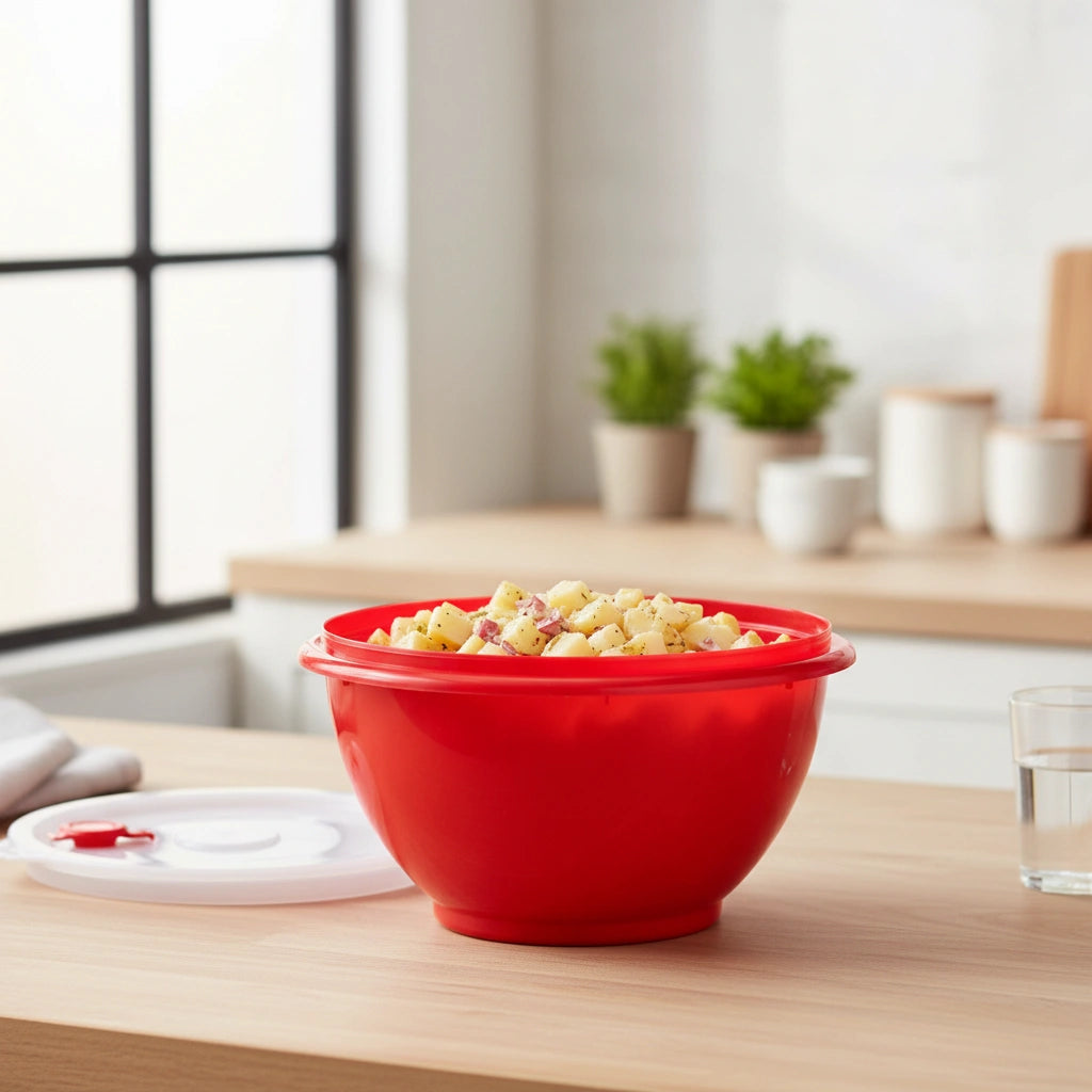 Maxi Bowl Jumbo Rojo con Tapa y Vertedero | 8 L