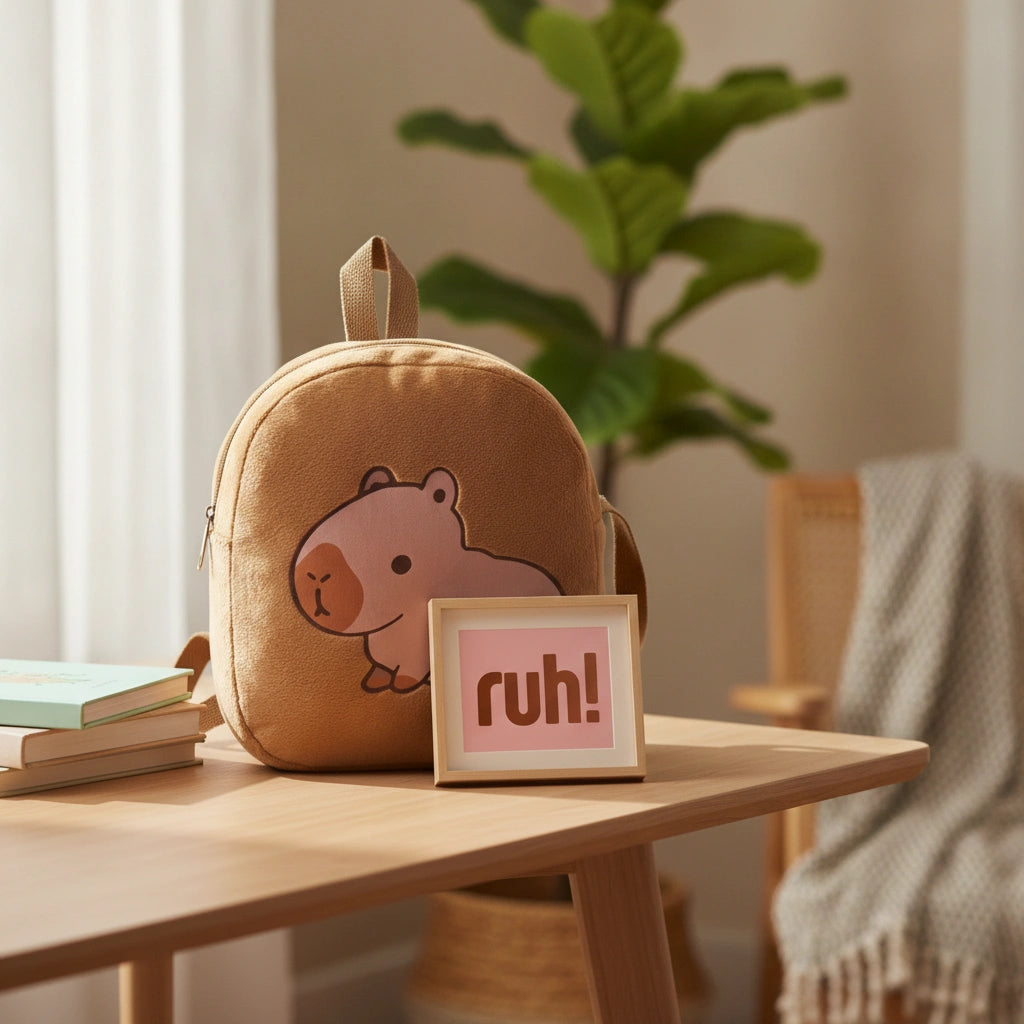 Mini Mochila Infantil con Capibara | 21 x 18 x 5 cm