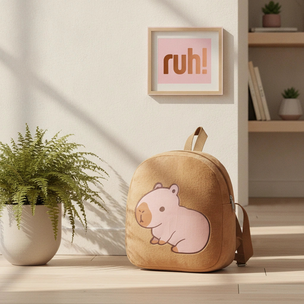 Mini Mochila Infantil con Capibara | 21 x 18 x 5 cm