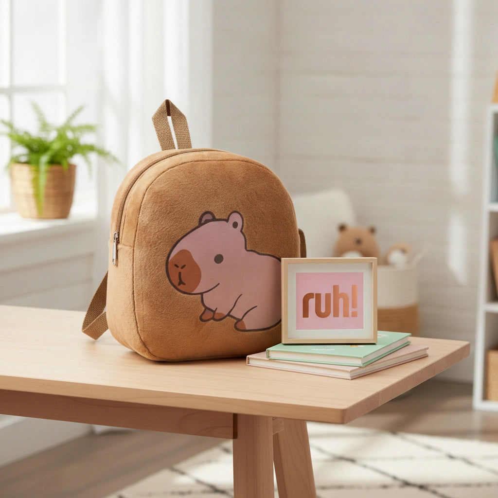 Mini Mochila Infantil con Capibara | 21 x 18 x 5 cm