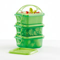 Mini Portaviandas con 3 contenedores Verde | 180 ml c/u