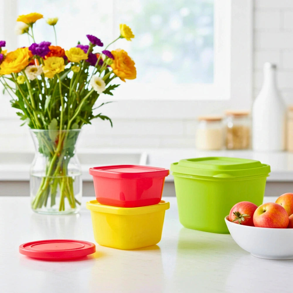 Set 3 Contenedores Cuadrados | 380 ml, 850 ml y 1.6 L.