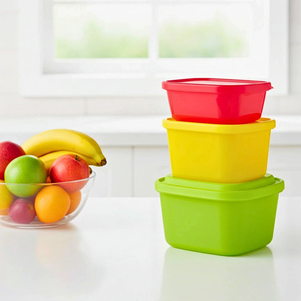 Set 3 Contenedores Cuadrados | 380 ml, 850 ml y 1.6 L.