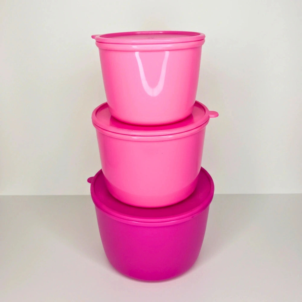 Set 3 Contenedores Rosa 1.6 L, 860 ml y 385 ml