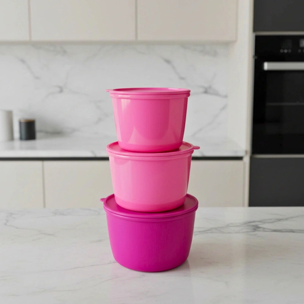 Set 3 Contenedores Rosa 1.6 L, 860 ml y 385 ml