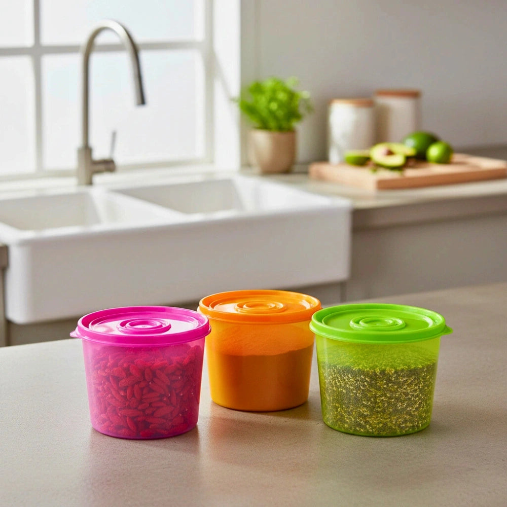 Set 3 Contenedores Tapa 700 ml Multicolor
