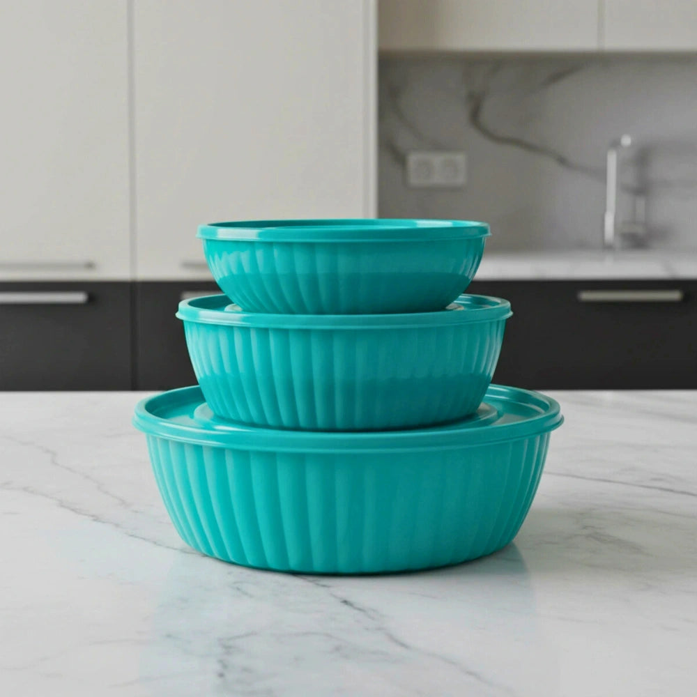 Set 3 Plastirefractarios Turquesa Con Válvula | 500 ml, 1.2 L y 2.5 L