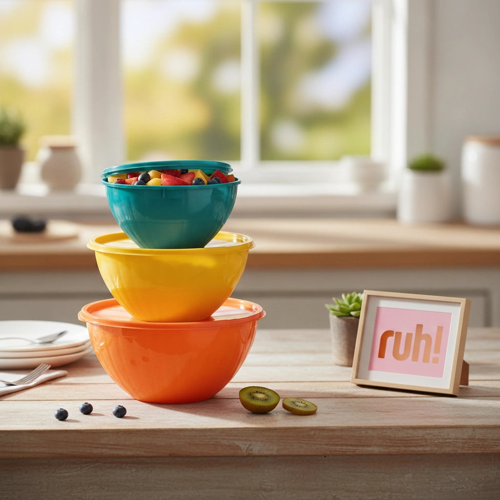 Set 4 Bowls con Tapa Apilables | 1.2 L, 1.8 L, 2.5 L y 4.2 L.