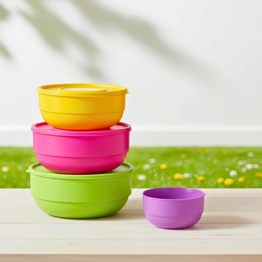 Set 4 Contenedores Redondos | 250 ml, 500 ml, 1 L y 1.5 L.