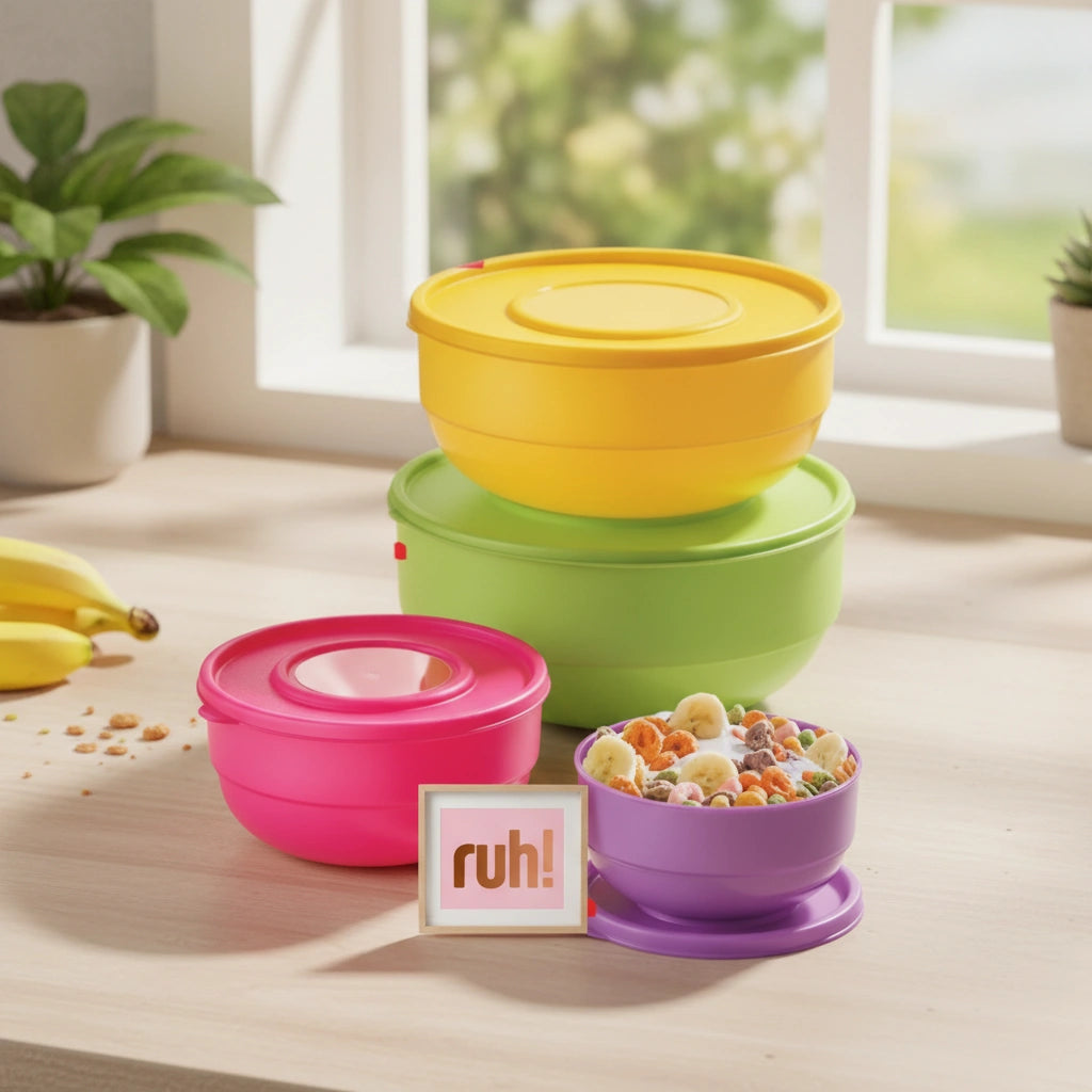 Set 4 Contenedores Redondos | 250 ml, 500 ml, 1 L y 1.5 L.