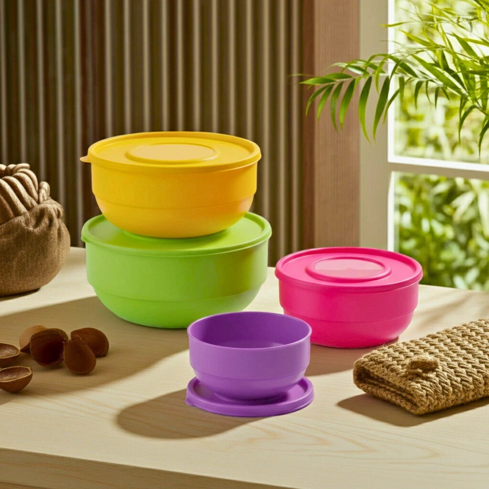 Set 4 Contenedores Redondos | 250 ml, 500 ml, 1 L y 1.5 L.