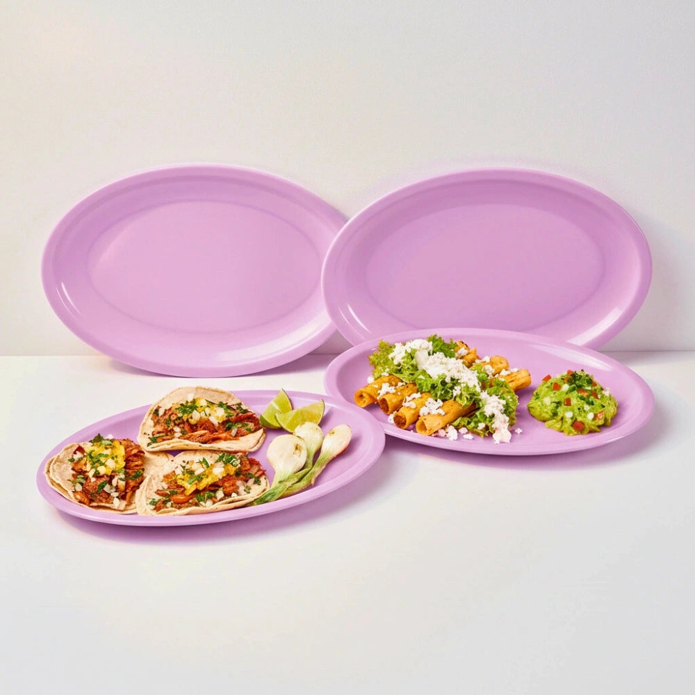 Set 4 Platos Jumbo Lila | Plástico