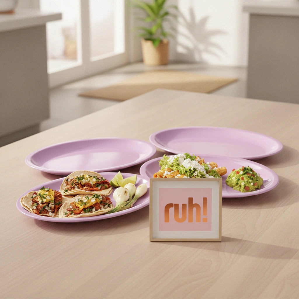 Set 4 Platos Jumbo Lila | Plástico