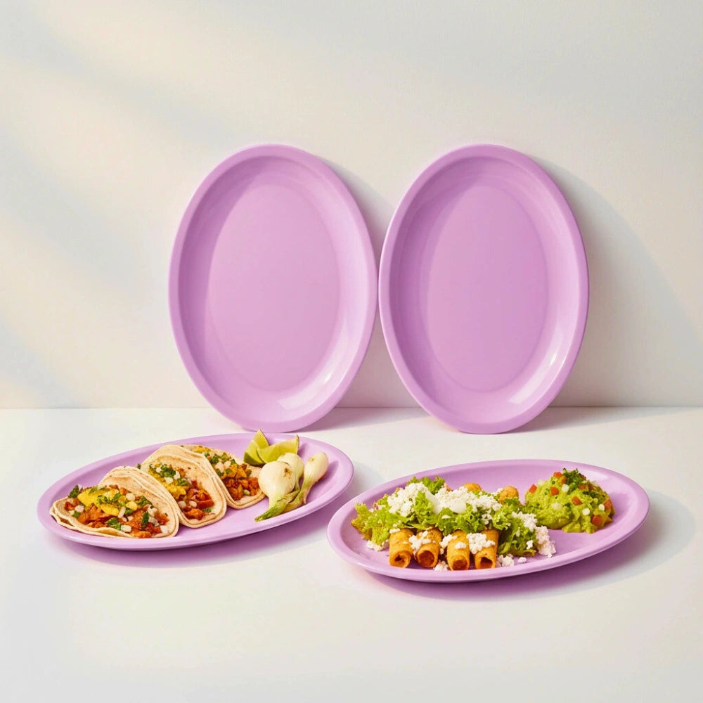 Set 4 Platos Jumbo Lila | Plástico