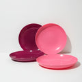 Set 4 Platos Redondos Rosa-Guinda | 21 cm