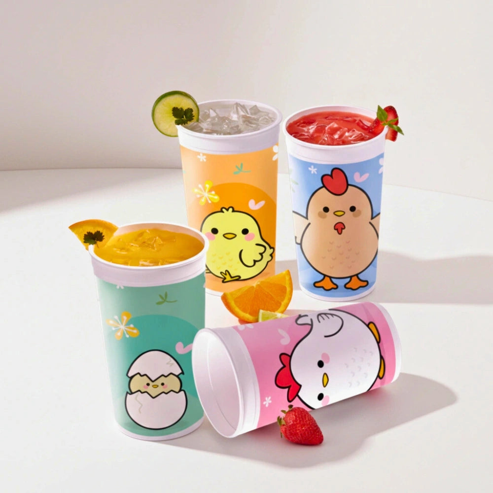 Set 4 Vasos Rosa Guinda 900 ml