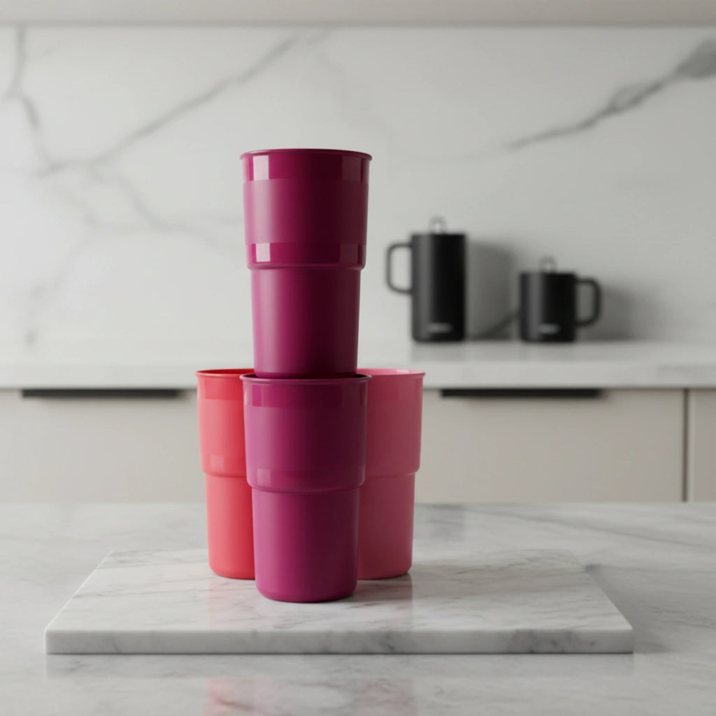 Set 4 Vasos Rosa Guinda 900 ml