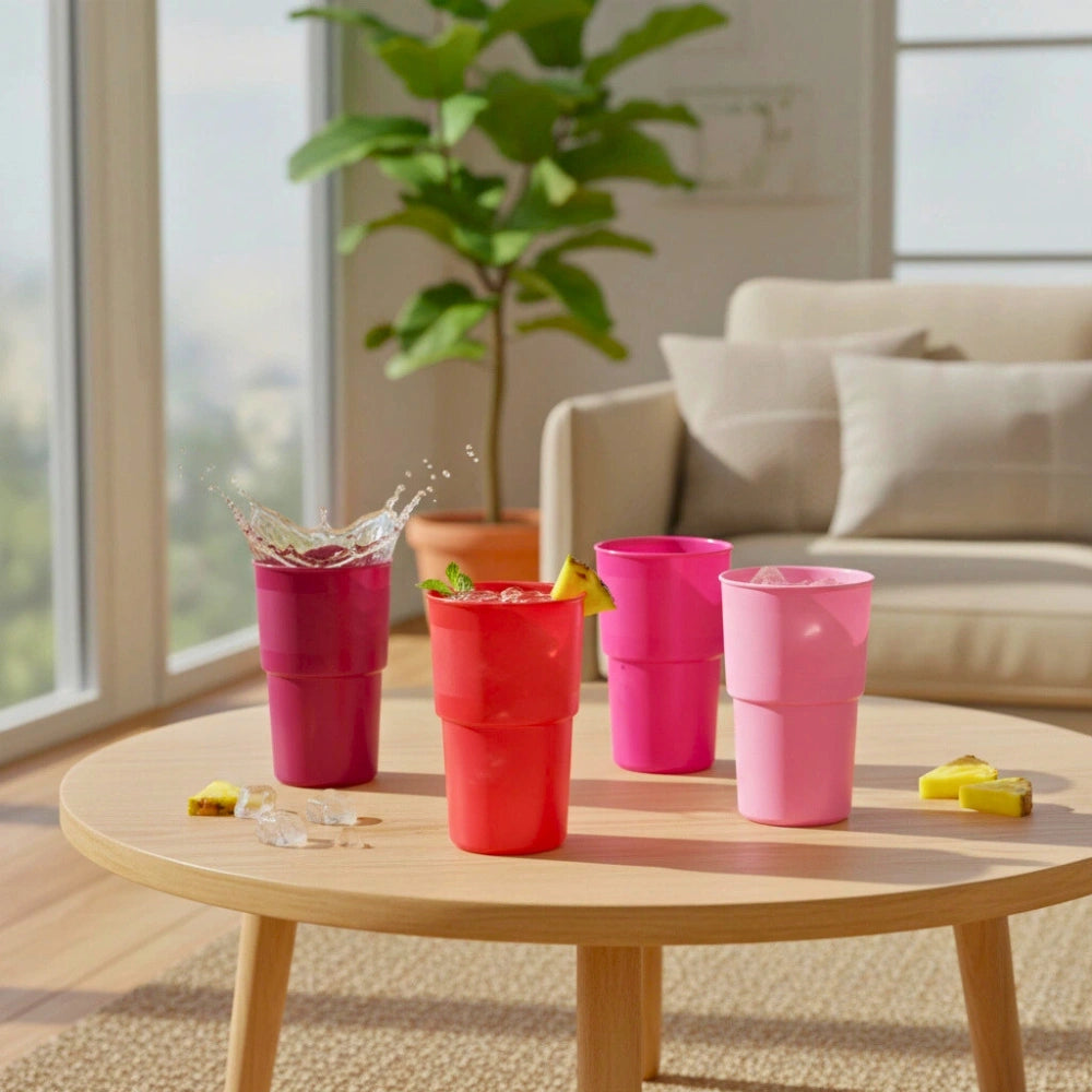 Set 4 Vasos Rosa Guinda 900 ml