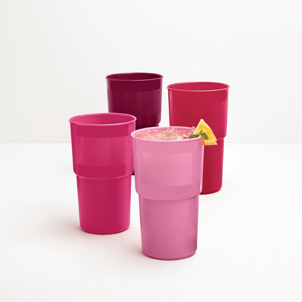 Set 4 Vasos Rosa Guinda 900 ml