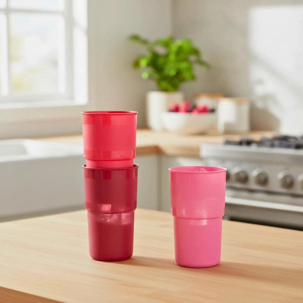 Set 4 Vasos Rosa Guinda 900 ml