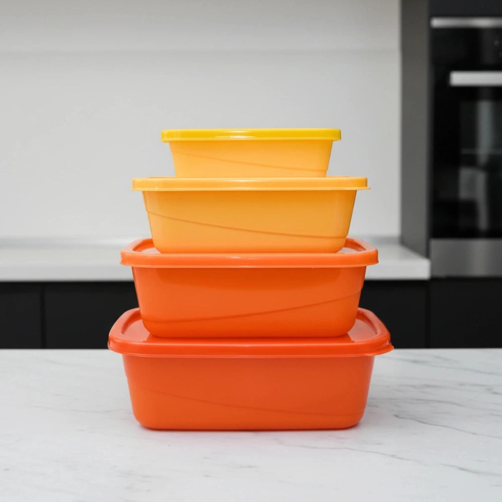 Set 4 contenedores naranja-amarillo | 1.8 L, 1.1 L, 650 ml y 250 ml