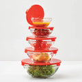 Set 5 Bowls de Vidrio con Tapa | Apilables