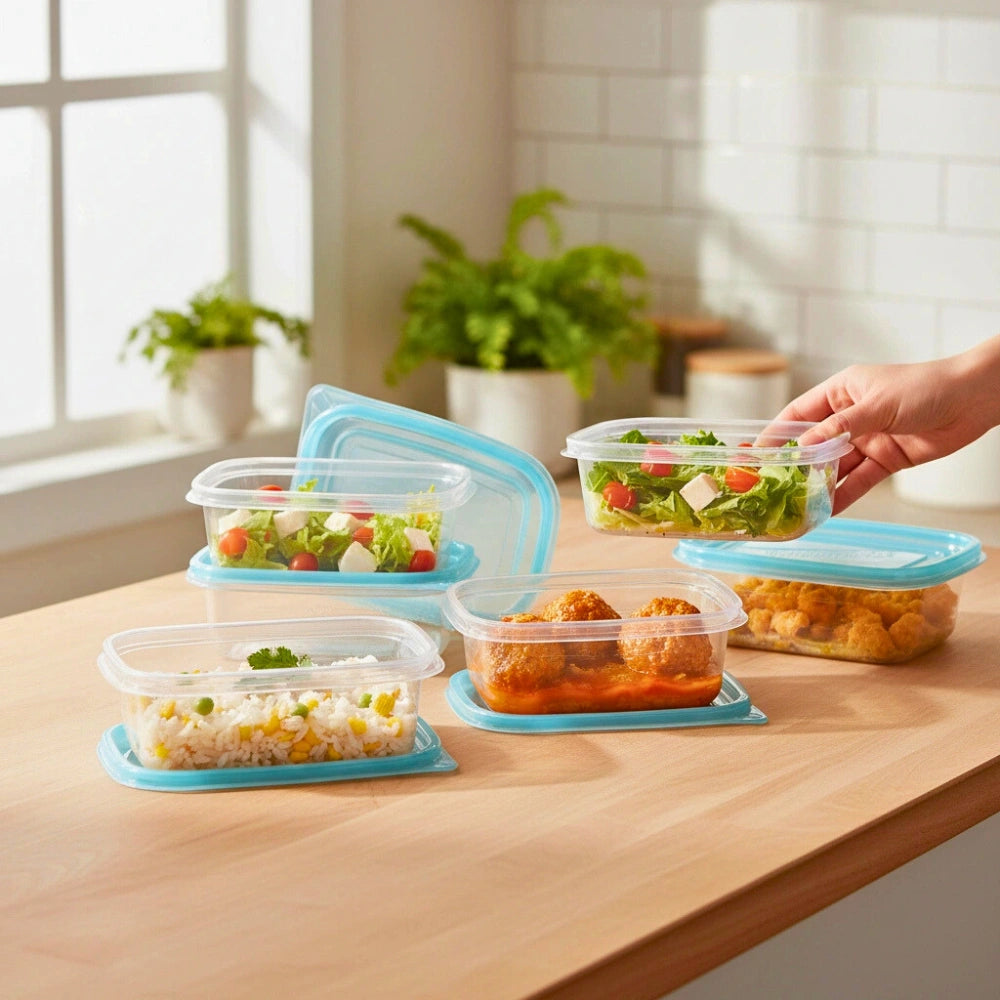 Set 5 Contenedores Plástico Flexible 450 ml