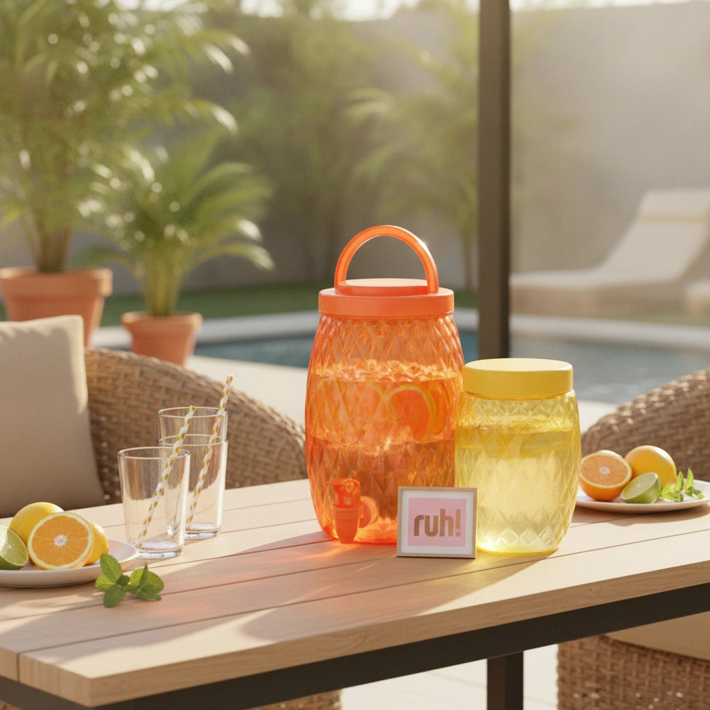 Set Citrus 2 Piezas | Vitrolero 2.8 L y Contenedor 1.1 L