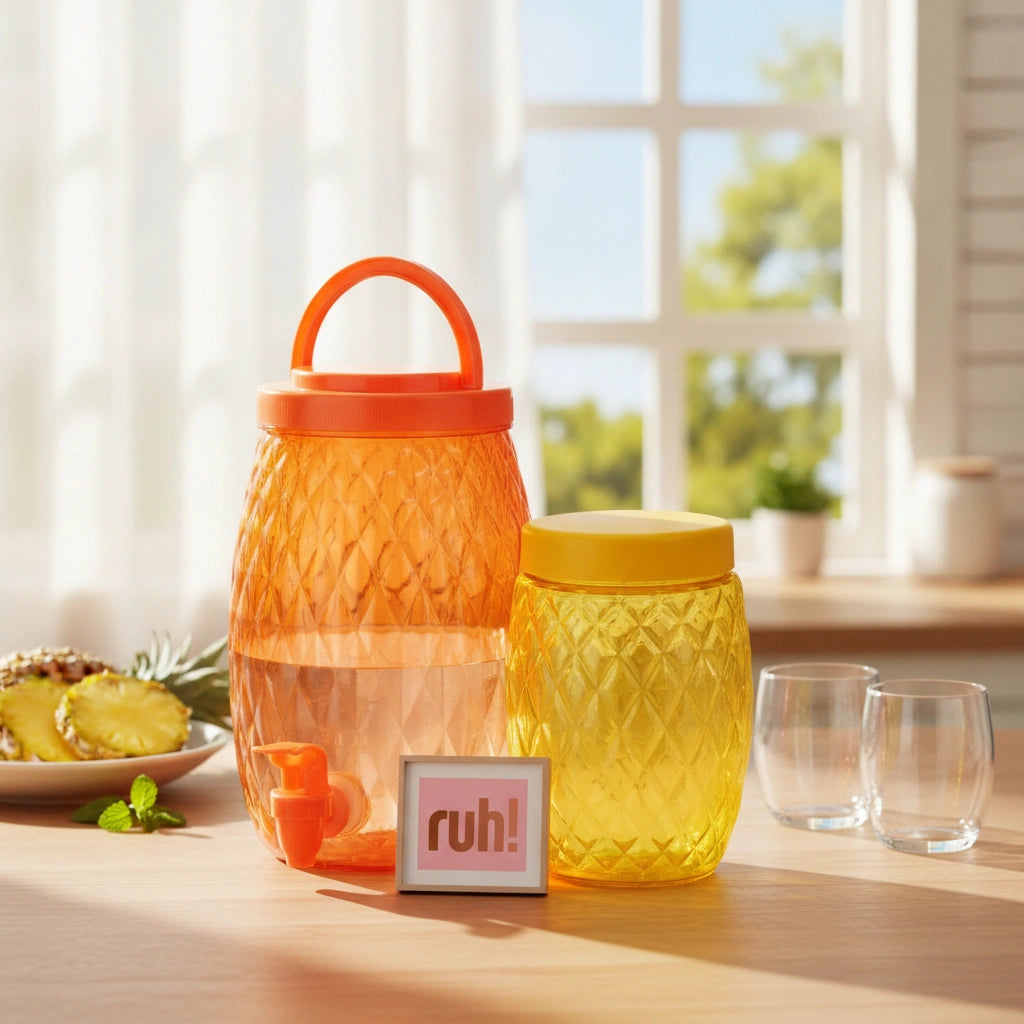 Set Citrus 2 Piezas | Vitrolero 2.8 L y Contenedor 1.1 L